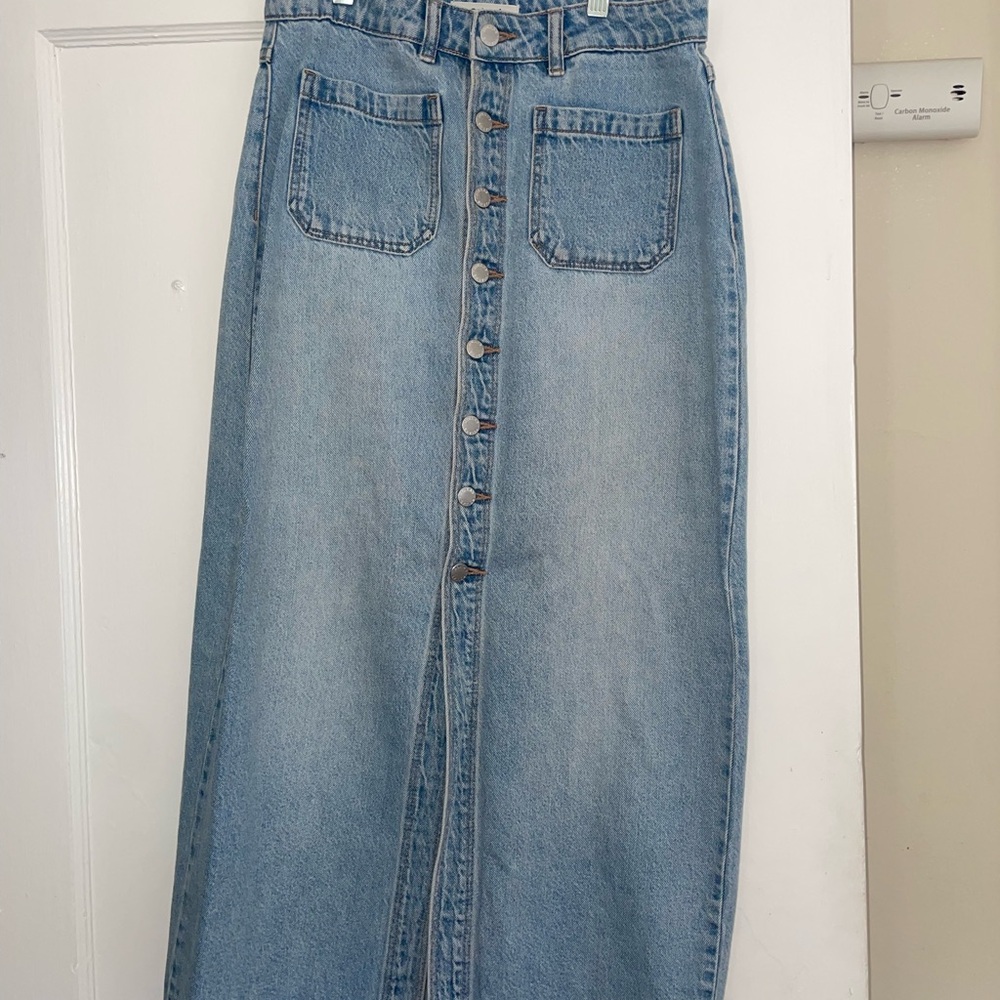 Rolla’s Size 27 Denim Button-Front Maxi Skirt